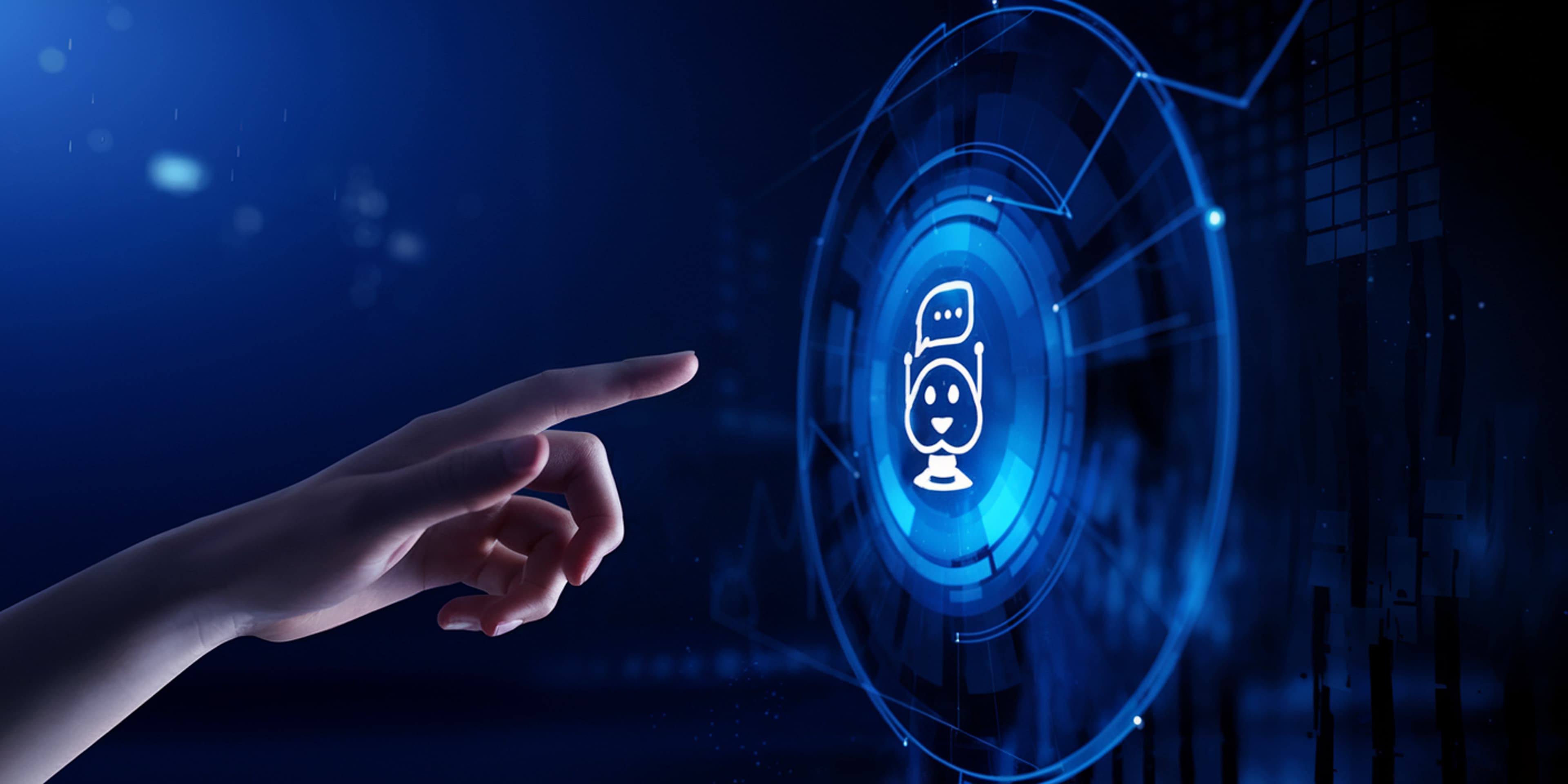 Futuristic voice AI interface with holographic display